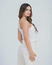 BLUSA AJUSTADA LARGO MEDIO SHOULDERLESS