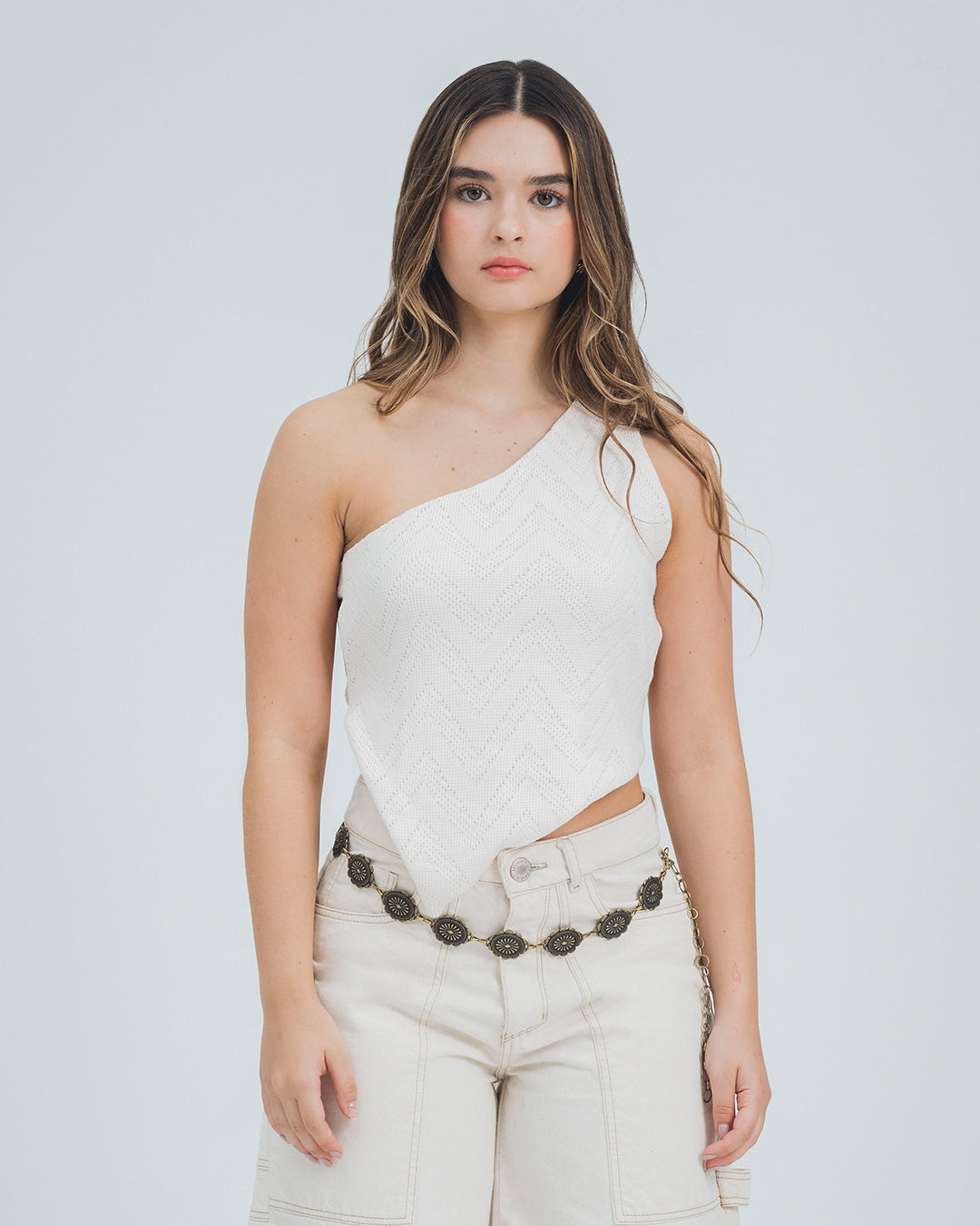 BLUSA AJUSTADA LARGO MEDIO OFF SHOULDER