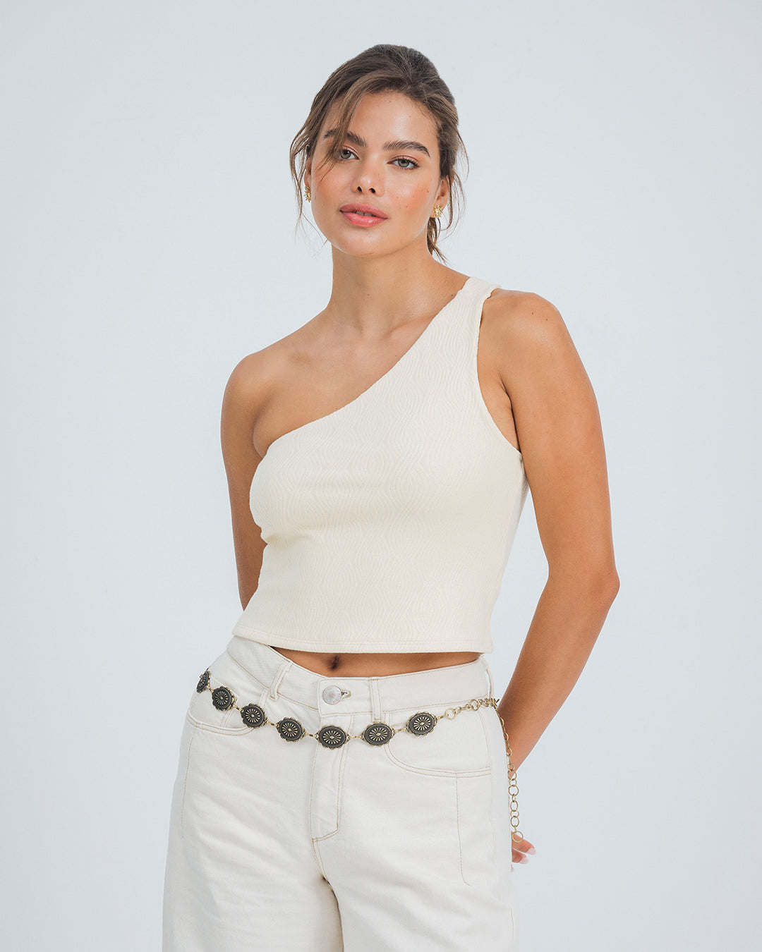 BLUSA AJUSTADA CORTA SHOULDERLESS MUNDEN