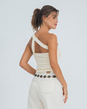 BLUSA AJUSTADA CORTA SHOULDERLESS MUNDEN