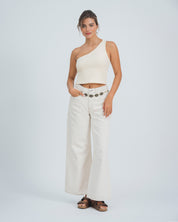 BLUSA AJUSTADA CORTA SHOULDERLESS MUNDEN