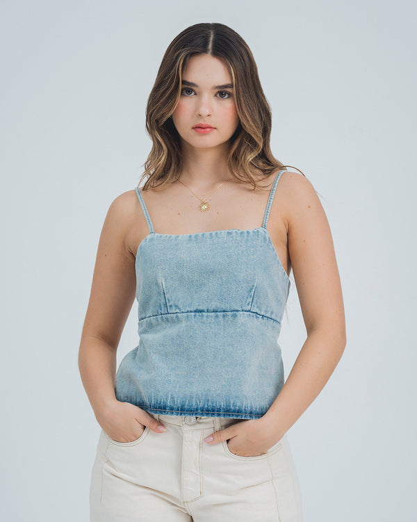 BLUSA SEMI AJUSTADA LARGO MEDIO TIRAS GI