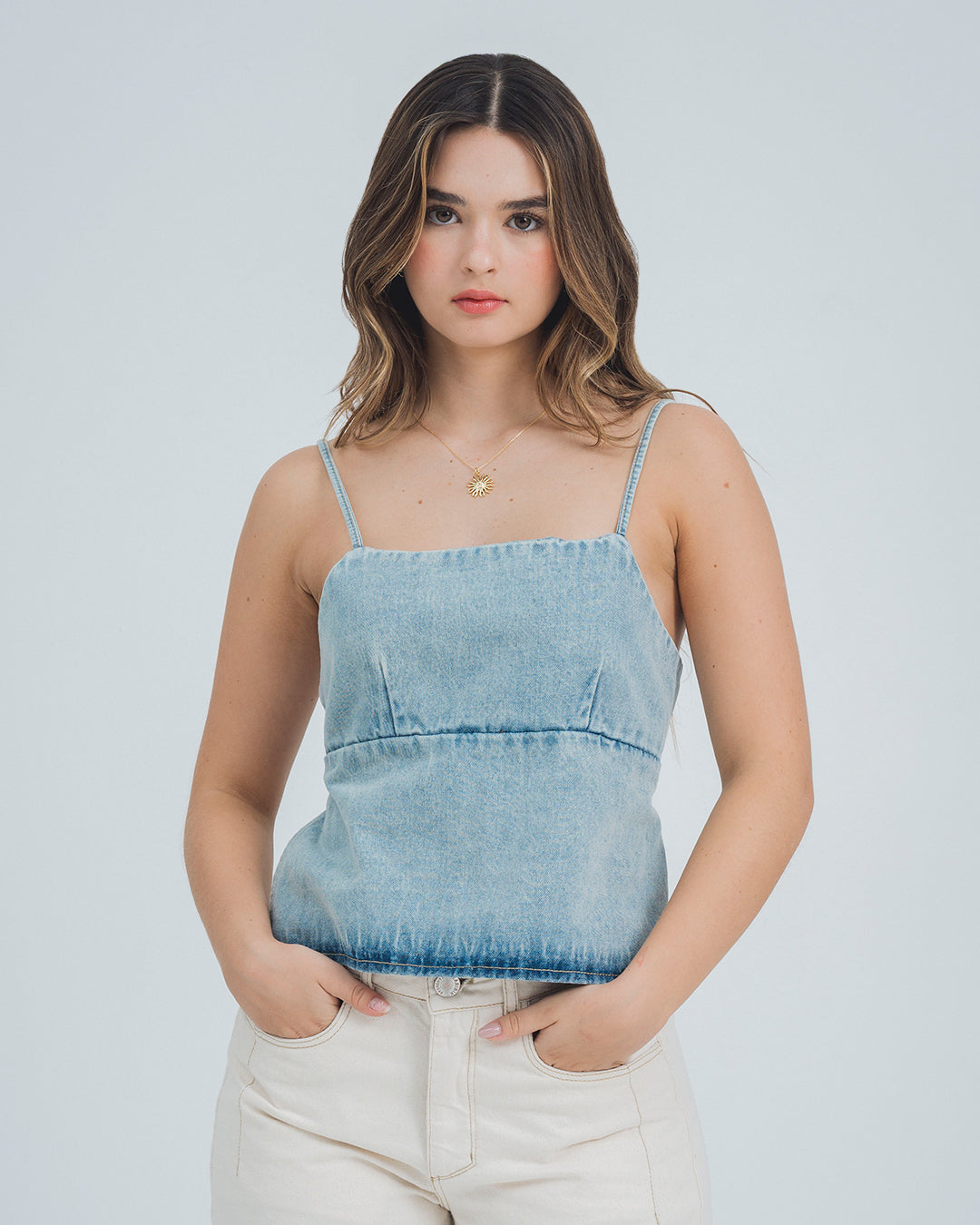 BLUSA SEMI AJUSTADA LARGO MEDIO TIRAS GI