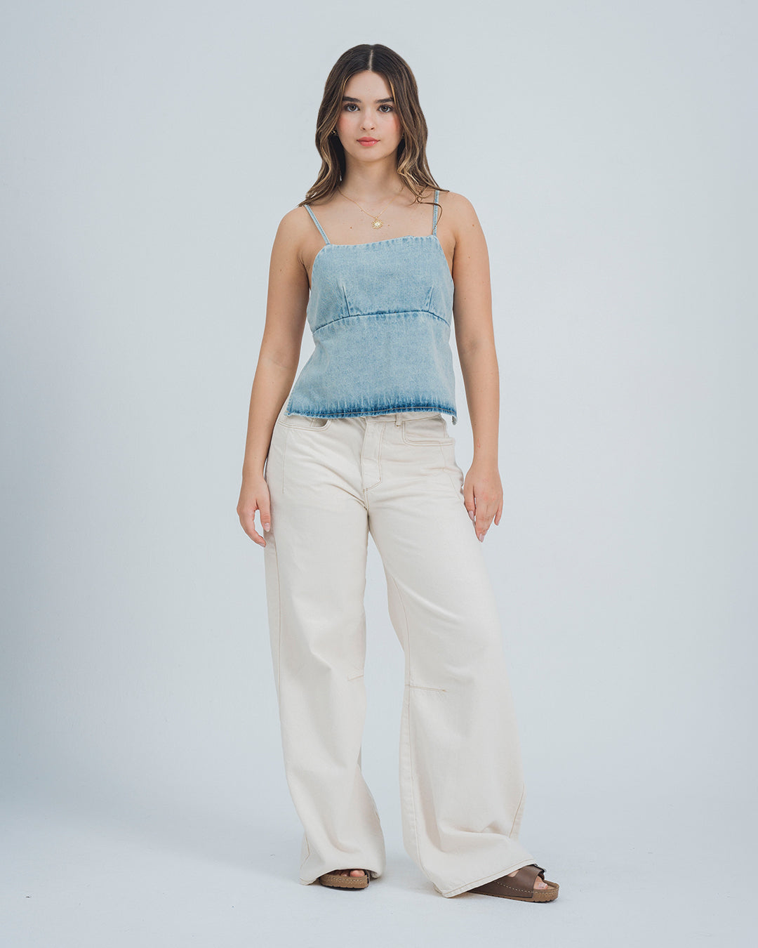 BLUSA SEMI AJUSTADA LARGO MEDIO TIRAS GI