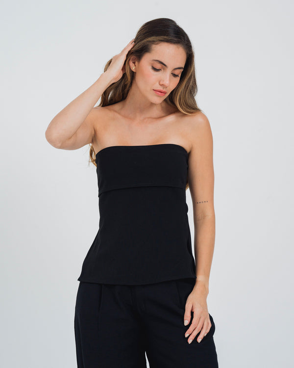 BLUSA AJUSTADA LARGA STRAPLESS MIRTI