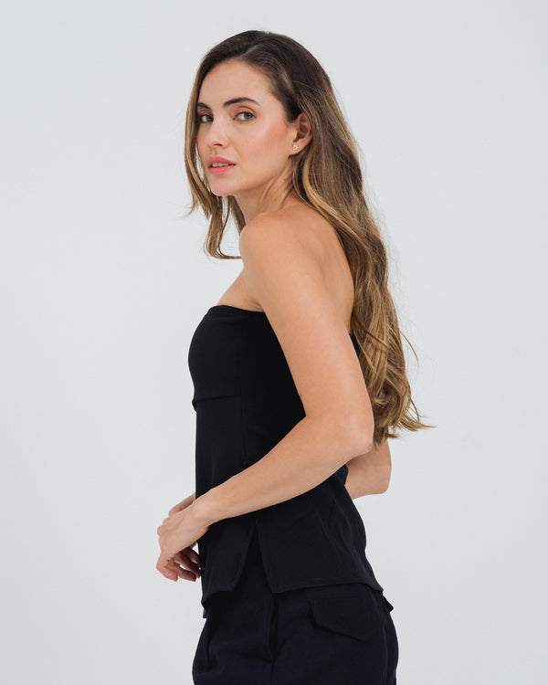 BLUSA AJUSTADA LARGA STRAPLESS MIRTI