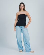 BLUSA AJUSTADA LARGA STRAPLESS MIRTI