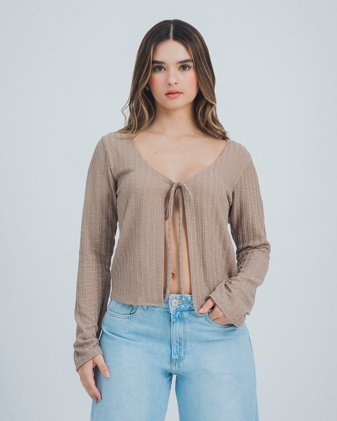 BLUSA SEMI AMPLIA MANGA LARGA RINTI