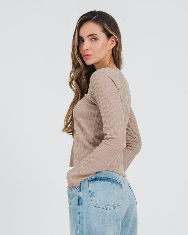 BLUSA SEMI AMPLIA MANGA LARGA RINTI