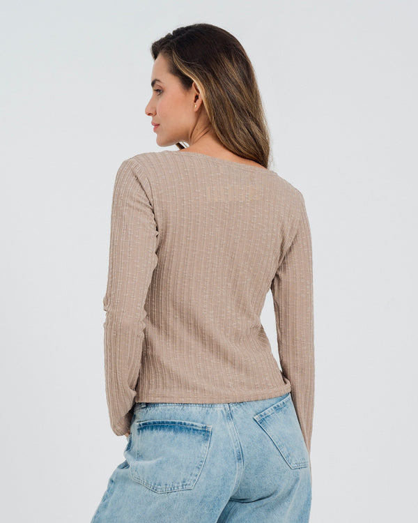 BLUSA SEMI AMPLIA MANGA LARGA RINTI