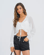 BLUSA SEMI AMPLIA MANGA LARGA RETI