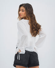 BLUSA SEMI AMPLIA MANGA LARGA RETI