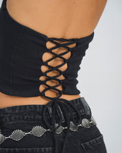 BLUSA AJUSTADA STRAPLESS NICA