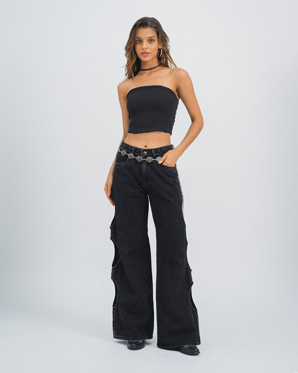 BLUSA AJUSTADA STRAPLESS NICA