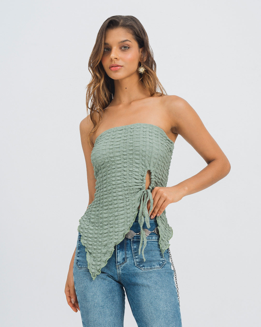 BLUSA AJUSTADA STRAPLESS TRIPOLI