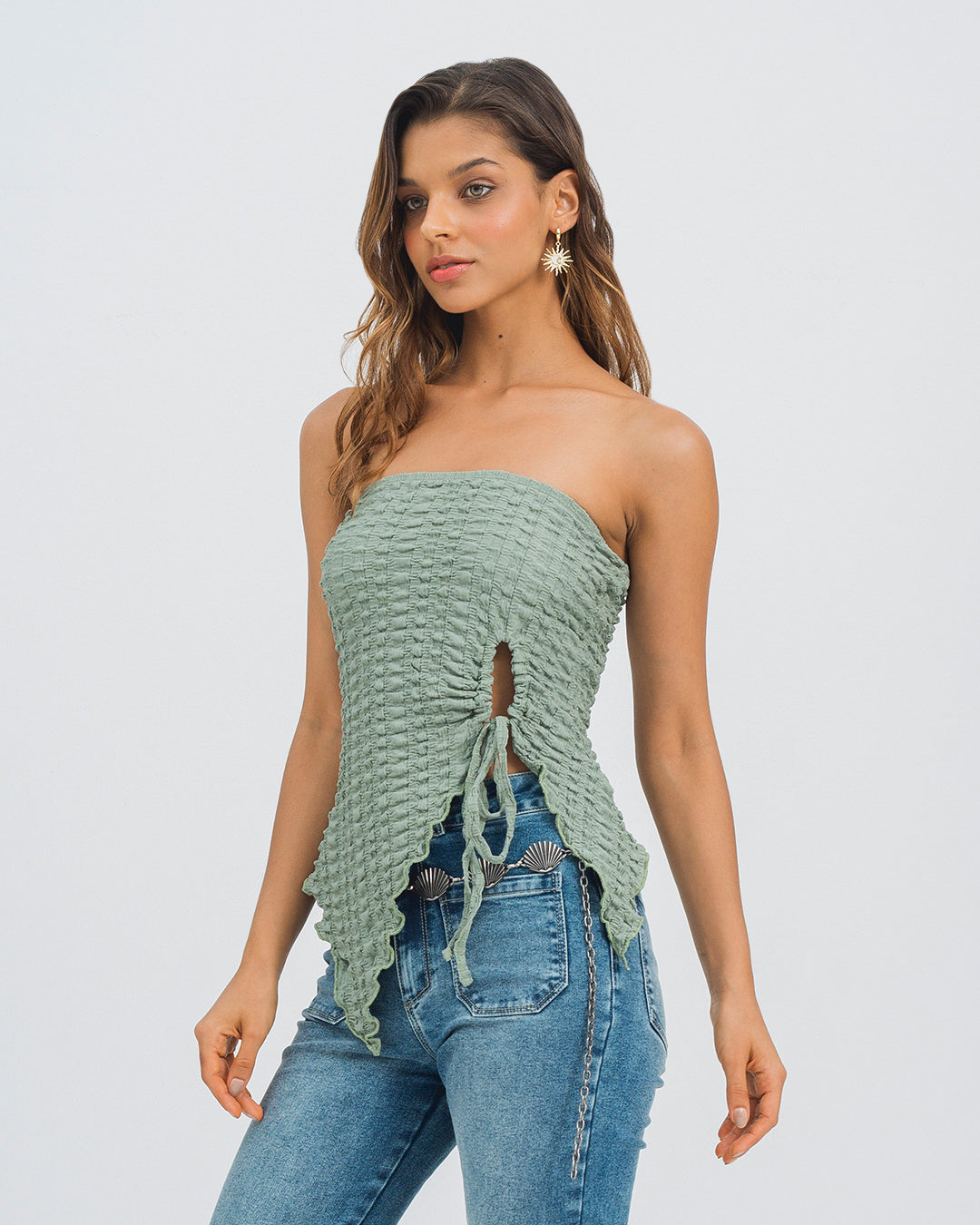 BLUSA AJUSTADA STRAPLESS TRIPOLI