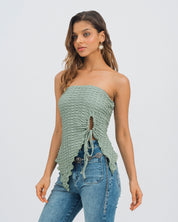 BLUSA AJUSTADA STRAPLESS TRIPOLI