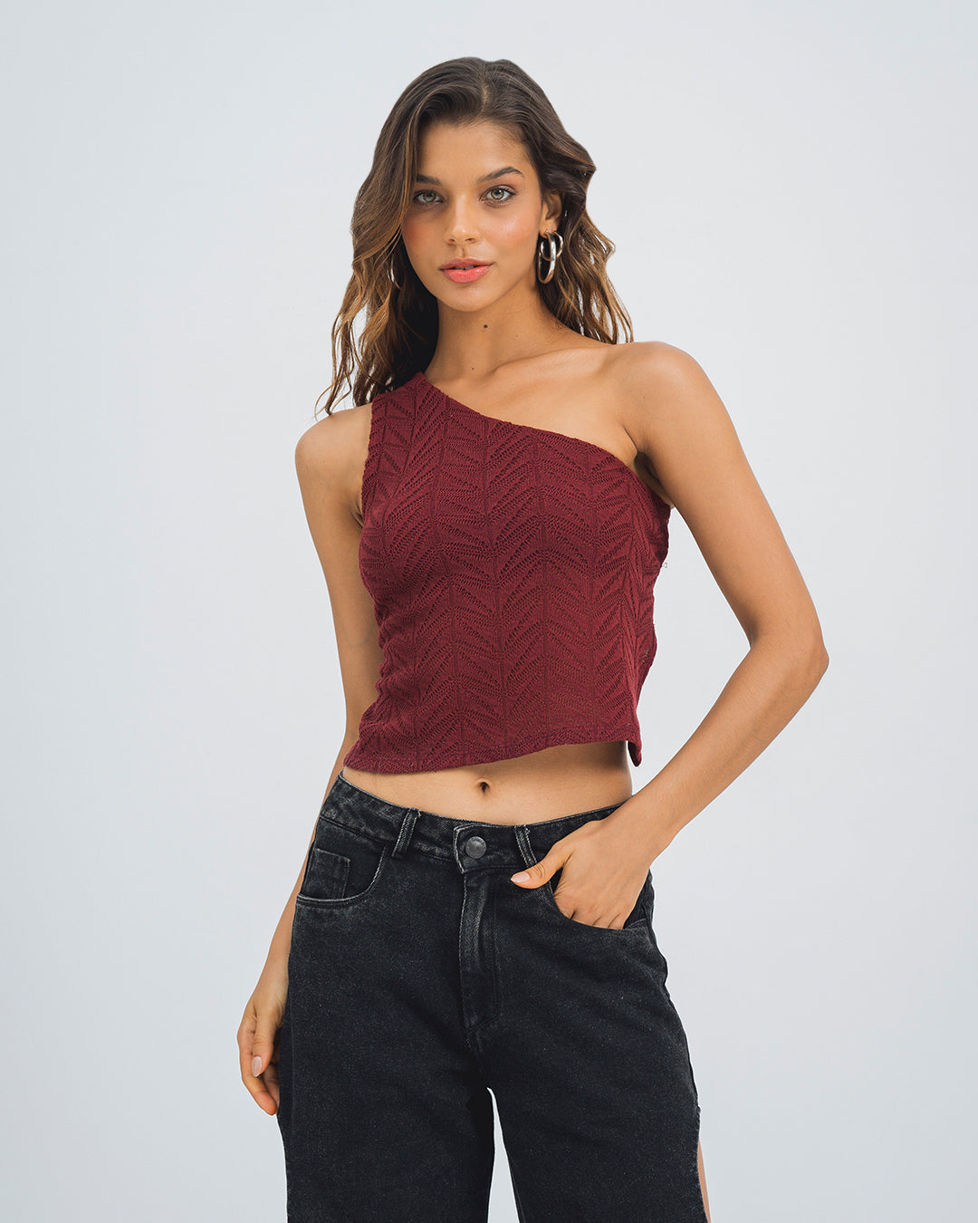 BLUSA AJUSTADA DE UN HOMBRO MITIL