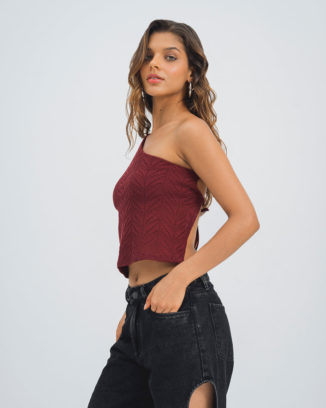 BLUSA AJUSTADA DE UN HOMBRO MITIL