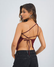 BLUSA AJUSTADA DE UN HOMBRO MITIL KARIBIK