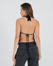 BLUSA SEMI AMPLIA CUELLO HALTER DEREL
