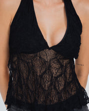 BLUSA SEMI AMPLIA CUELLO HALTER DEREL