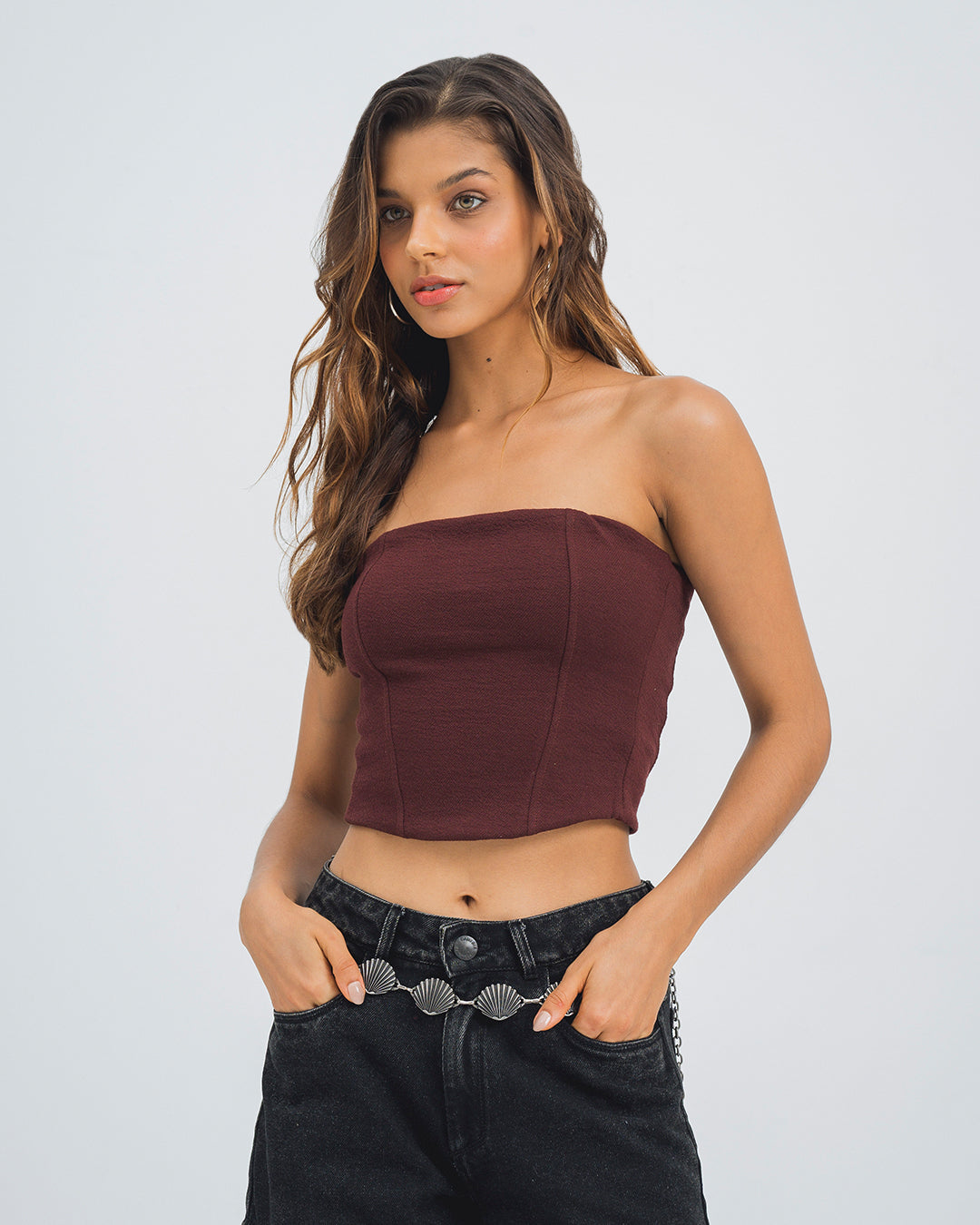 BLUSA AJUSTADA STRAPLESS RONRI