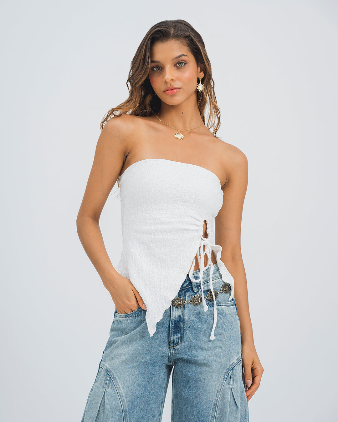 BLUSA AJUSTADA STRAPLESS FERNO