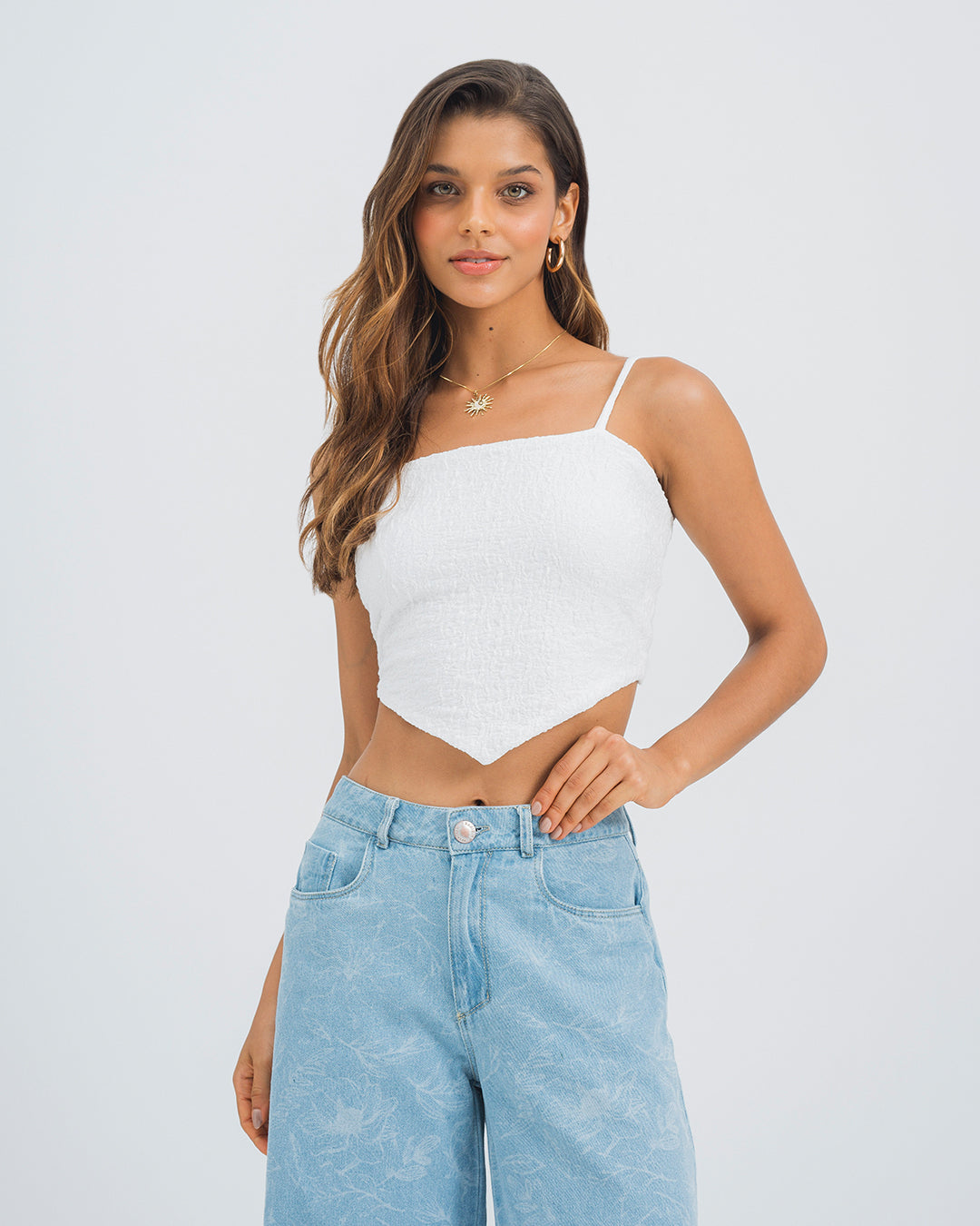 BLUSA SEMI AJUSTADA TIRAS BAHI