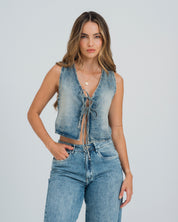 BLUSA SEMI AMPLIA MANGA SISA LACIO