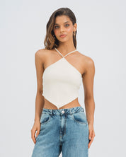 BLUSA AJUSTADA CUELLO HALTER PRATI