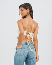 BLUSA AJUSTADA CUELLO HALTER PRATI