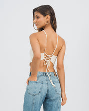 BLUSA AJUSTADA CUELLO HALTER PRATI