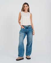 BLUSA SEMI AMPLIA MANGA SISA CIRIO