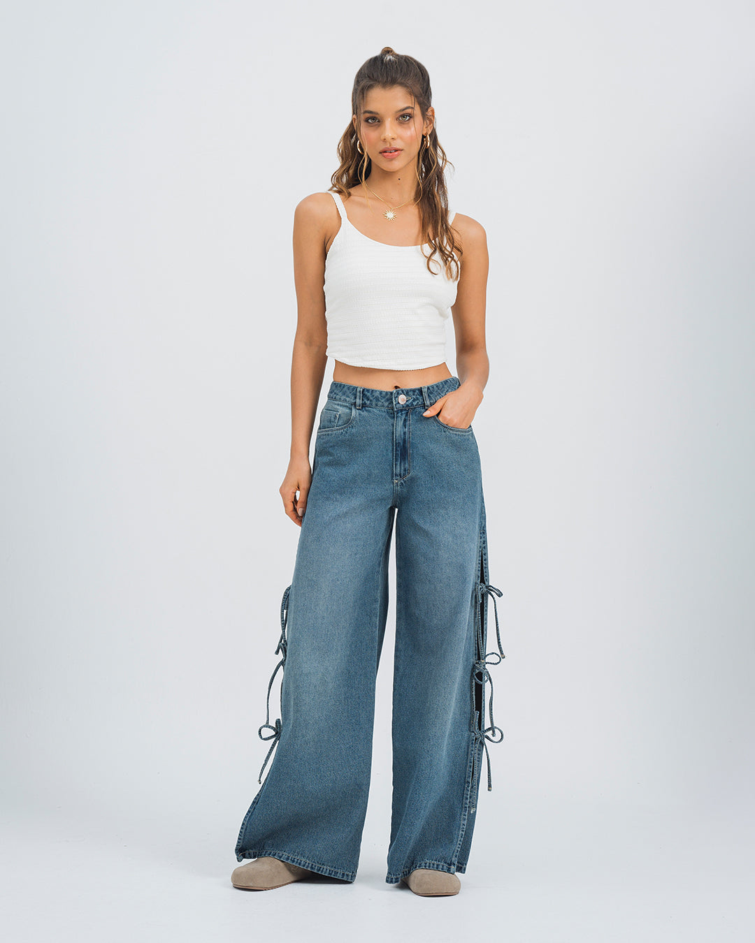 BLUSA AJUSTADA TIRAS RIVA