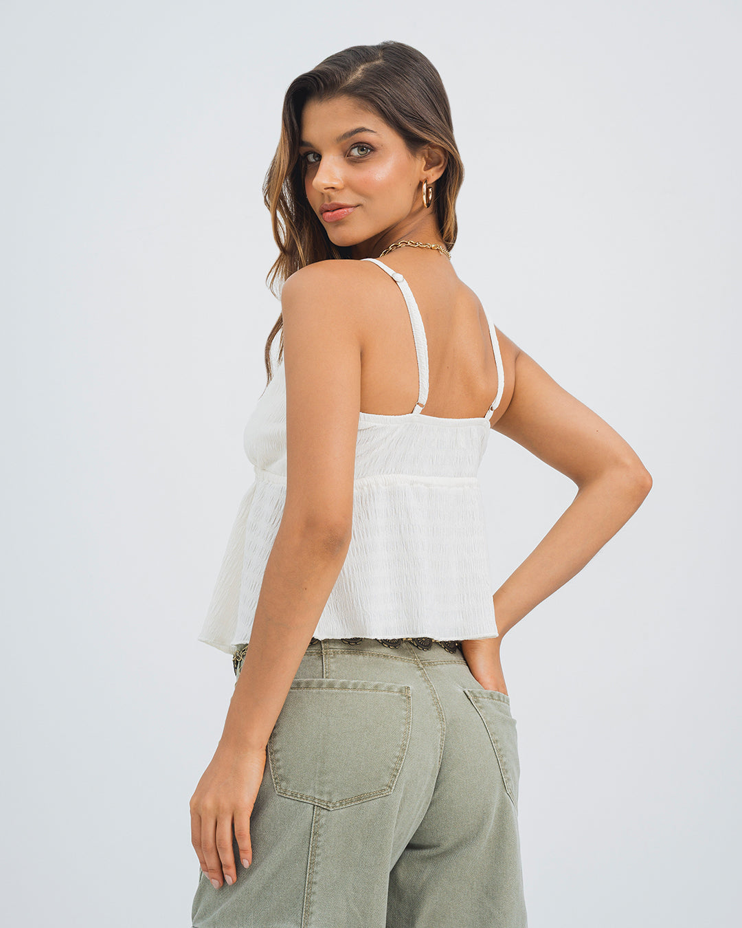 BLUSA SEMI AMPLIA TIRAS NAUTY