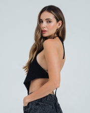 BLUSA SEMI AMPLIA CUELLO HALTER AKSEL