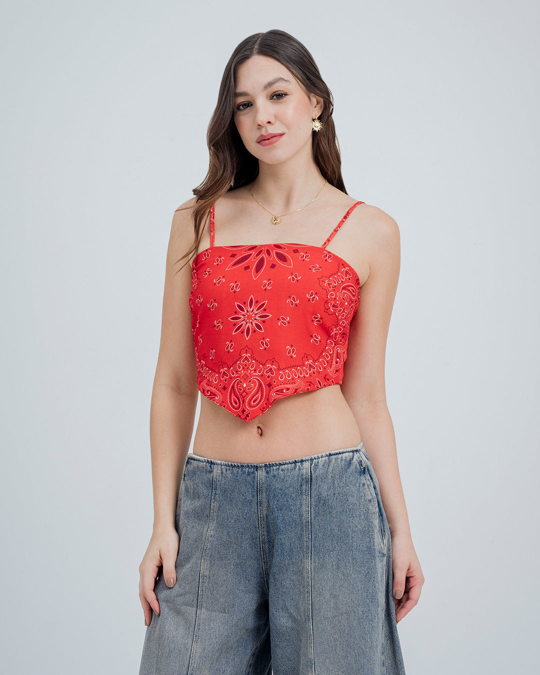 BLUSA SEMI AJUSTADA TIRAS EMA