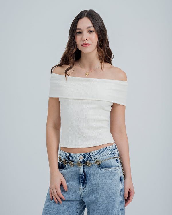 BLUSA AJUSTADA OFF SHOULDER KYRA