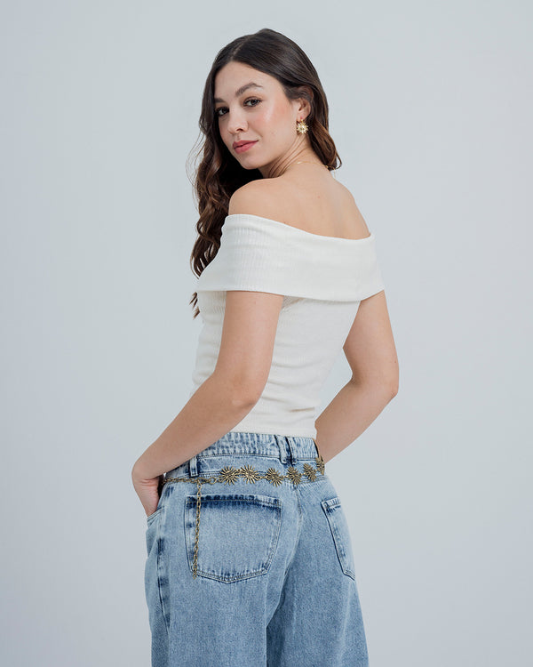 BLUSA AJUSTADA OFF SHOULDER KYRA