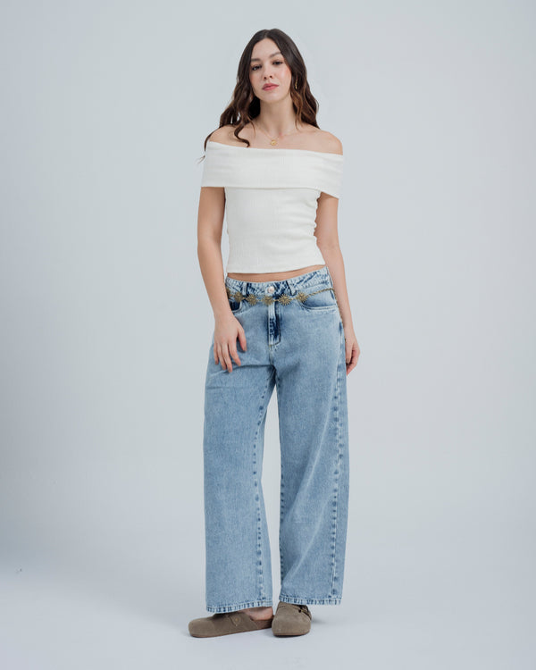 BLUSA AJUSTADA OFF SHOULDER KYRA