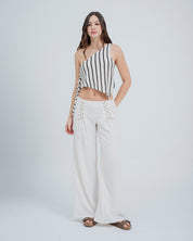 BLUSA SEMI AJUSTADA DE UN HOMBRO LETO