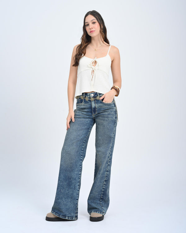 BLUSA SEMI AJUSTADA TIRAS LIRI