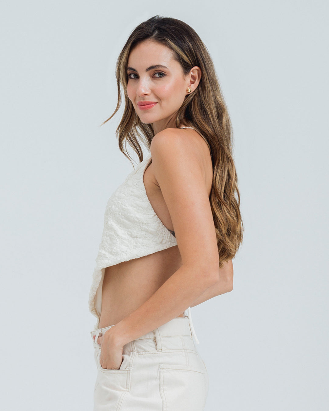BLUSA AJUSTADA DE UN HOMBRO ALUNA