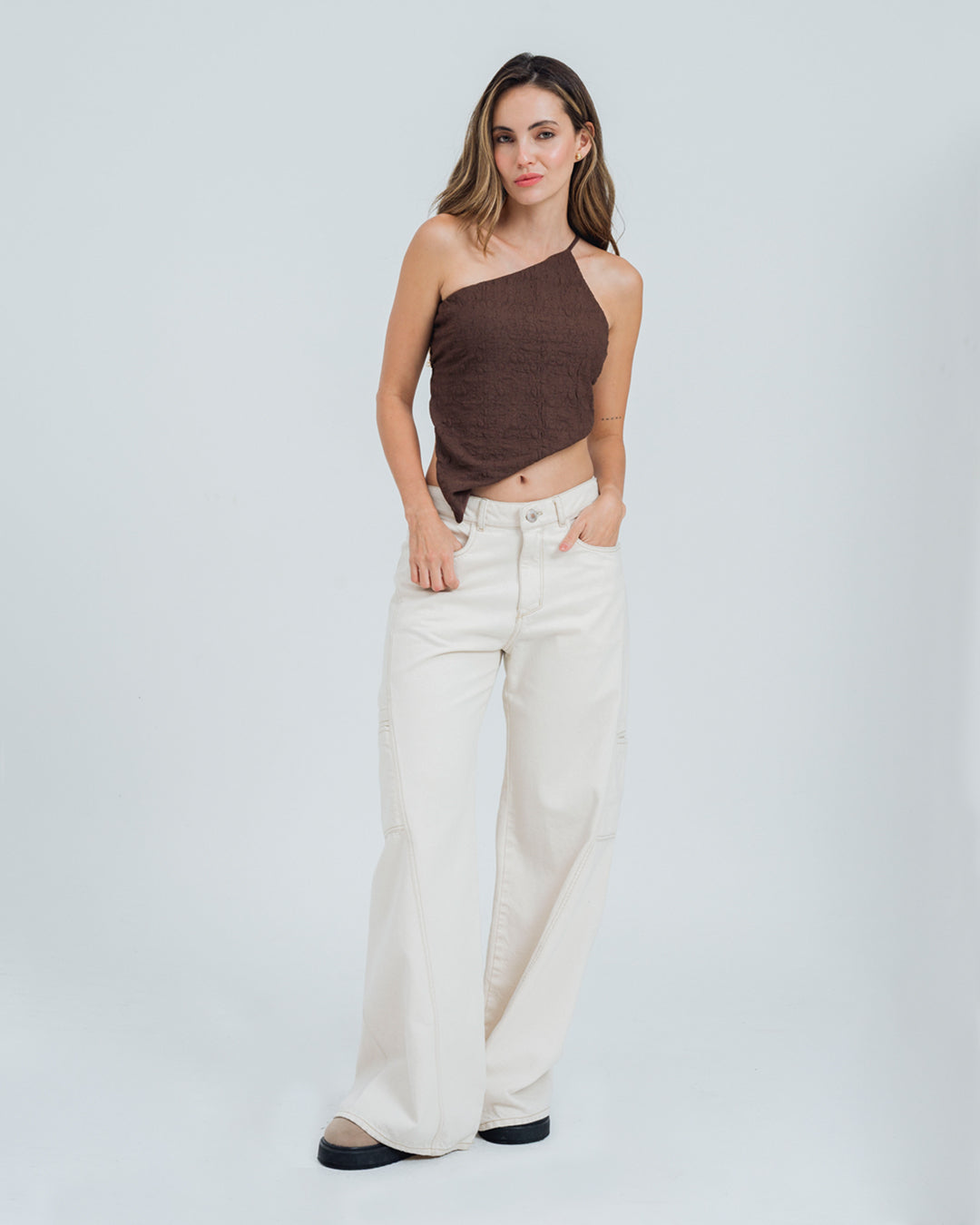 BLUSA AJUSTADA DE UN HOMBRO EVI