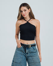 BLUSA AJUSTADA CORTA TIRAS TRIGAL