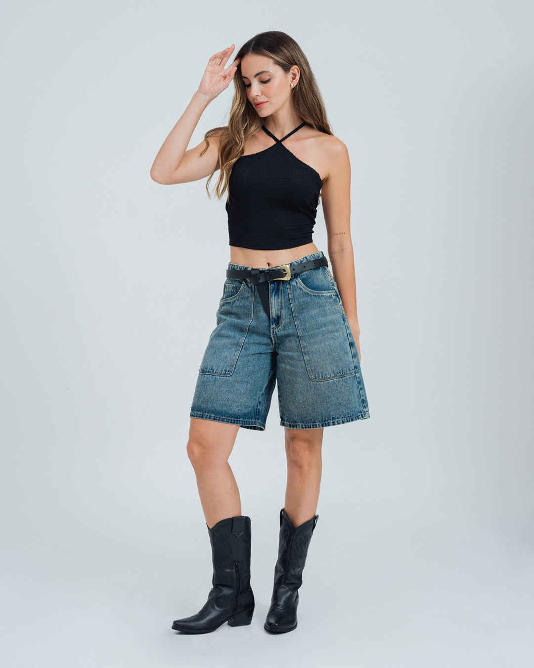 BLUSA AJUSTADA CORTA TIRAS TRIGAL