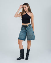 BLUSA AJUSTADA CORTA TIRAS TRIGAL
