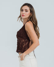 BLUSA SEMI AMPLIA CUELLO HALTER RAW