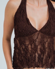 BLUSA SEMI AMPLIA CUELLO HALTER RAW